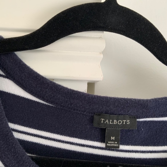 Talbots navy striped medium sized dress. - Picture 2 of 4